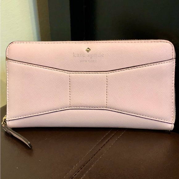 KATE SPADE Faux Pink Bow Full Zip Continental Wallet - Picture 15 of 15